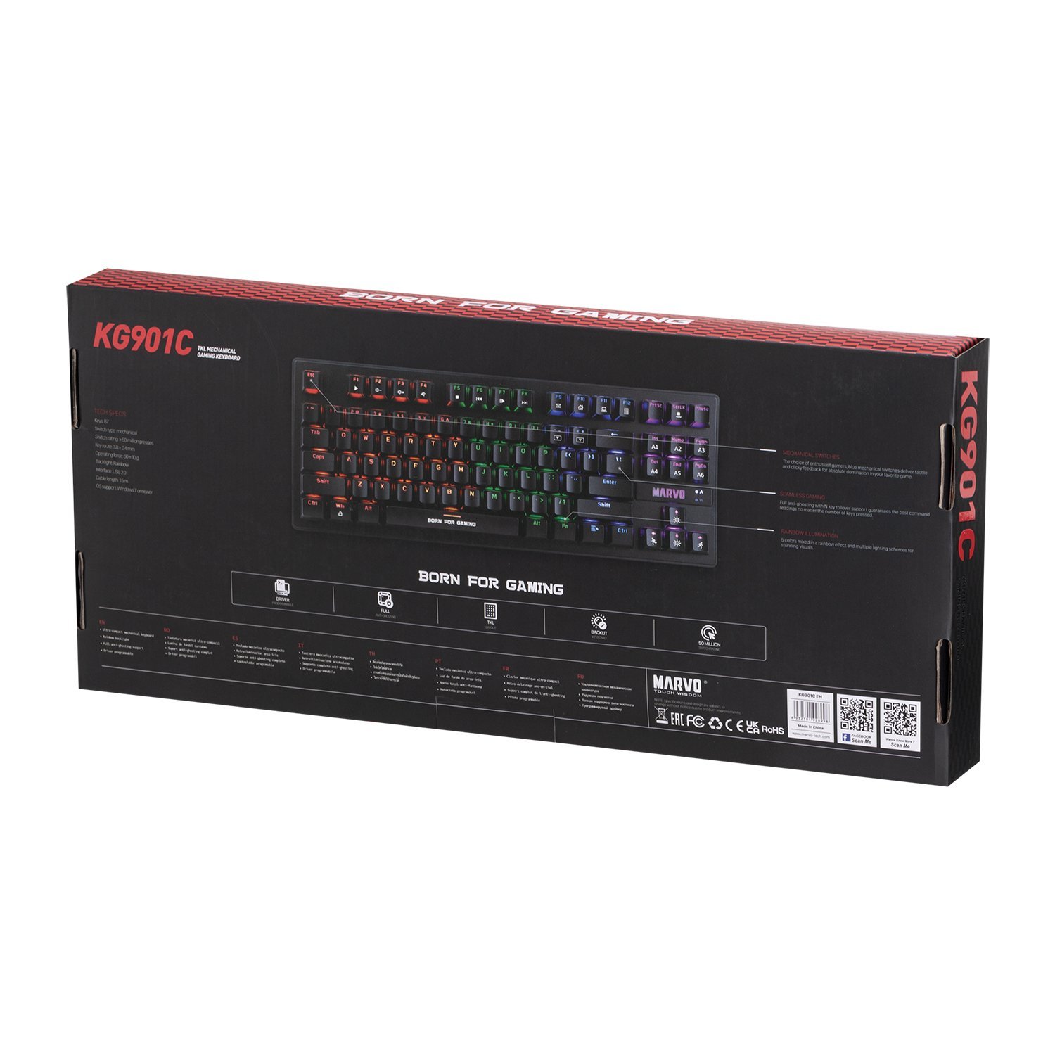 Геймърска клавиатура Xtrike ME KG901C Blue Switch TKL