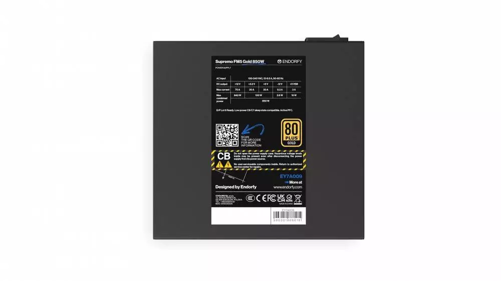 Захранване Endorfy Supremo FM5 Gold 850W 80 Plus Gold PSU, Fully Modular - EY7A009