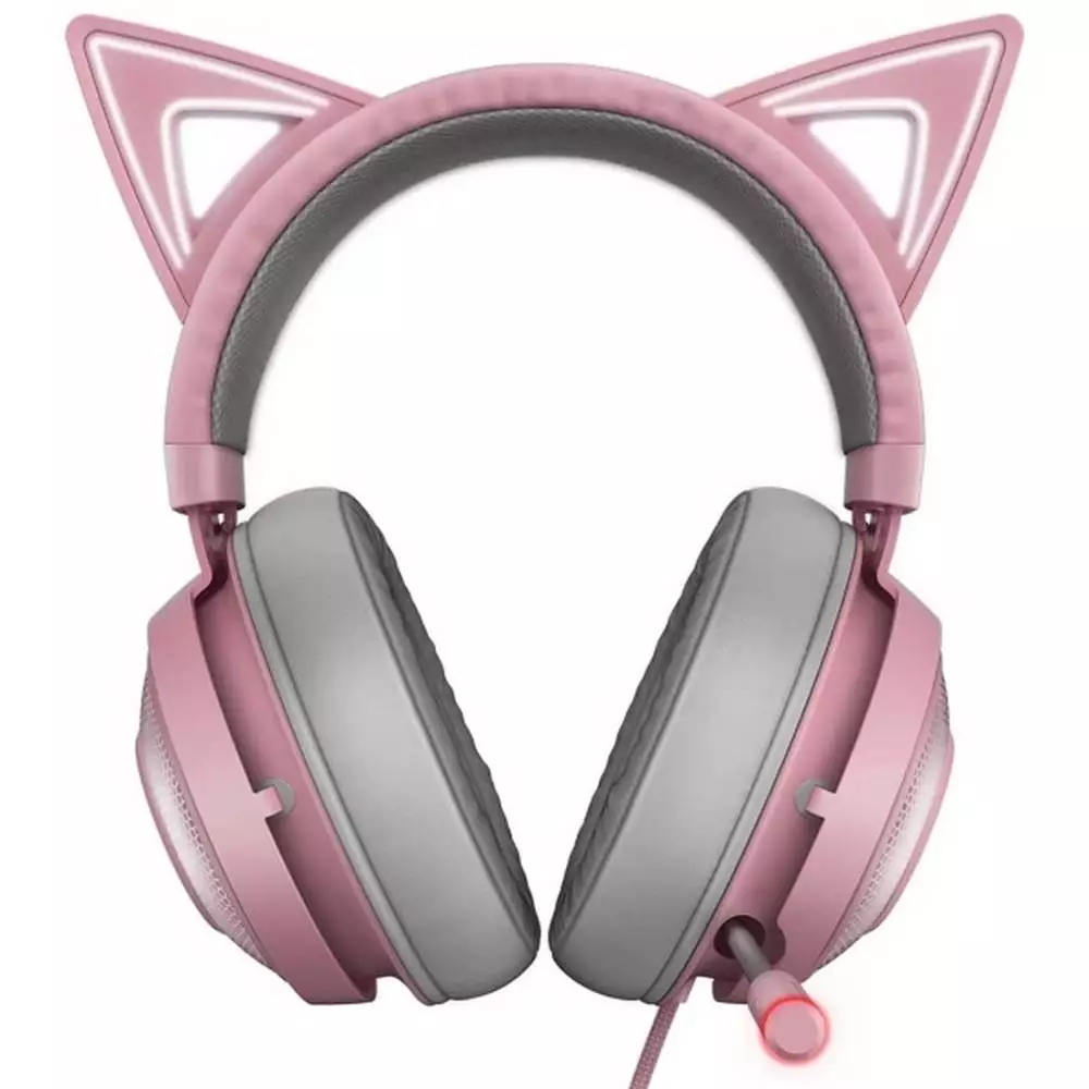 Геймърски слушалки Razer Kraken BT Headset - Kitty Edition, Quartz, Wireless, Razer Chroma RGB - RZ04-03520100-R3M1
