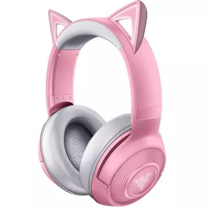 Геймърски слушалки Razer Kraken BT Headset - Kitty Edition, Quartz, Wireless, Razer Chroma RGB - RZ04-03520100-R3M1