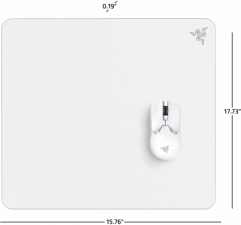 Геймърски пад Razer Atlas White, Glass gaming mousepad - RZ02-04890200-R3M1