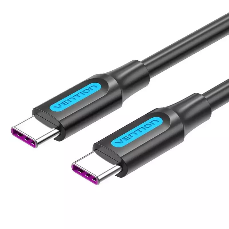 Vention Kabel USB 2.0 Typ-C zu Typ-C - 1M Schwarz 5A Schnellladung - COTBF