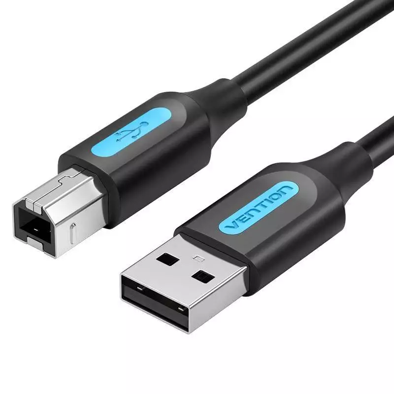 Vention Kabel USB 2.0 A Male to B Male, Schwarz 1m - COQBF