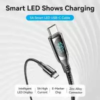 Vention кабел USB2.0 Type-C/Type-C 100W, LED display 2m - TAYBH