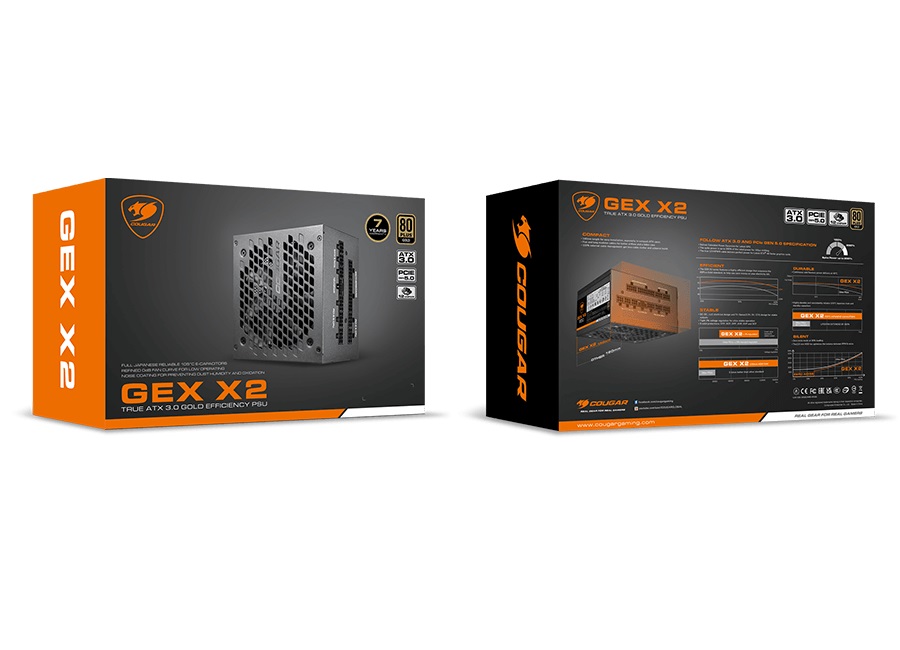 Захранване COUGAR GEX X2 1000 (1000W) 80 Plus Gold PSU ATX 3.0 PCIe 5.0