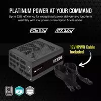 Захранване Corsair HX1000i (1000W) 80 Plus Platinum PSU ATX 3.0, PCIe 5.0 - CP-9020259-EU