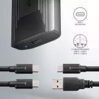 Външна кутия за диск AXAGON EEM2-GTSA USB-C 3.2 Gen 2 - M.2 NVMe SSD THIN SCREWLESS box