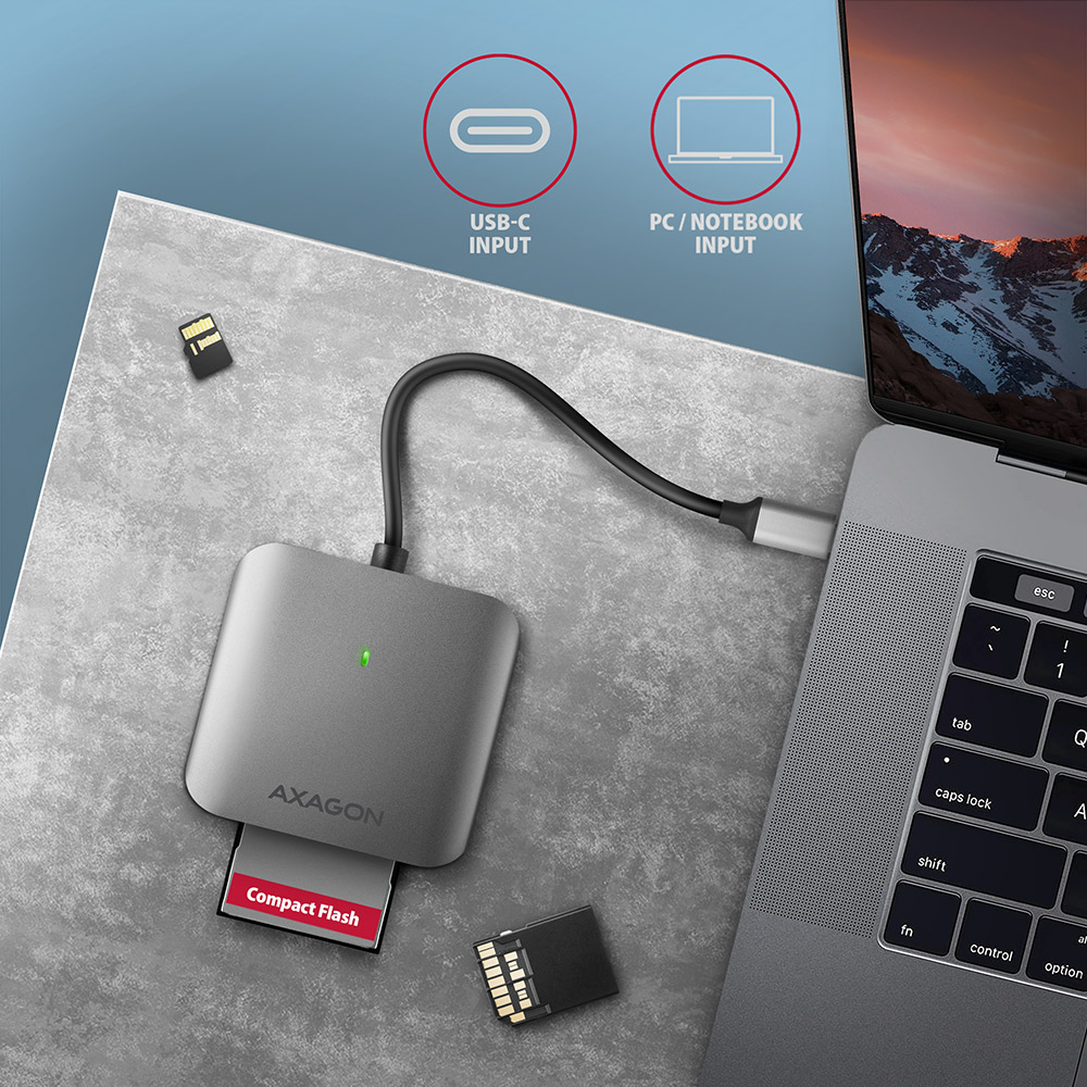Четец за карти памет Aluminum high-speed USB-C 3.2 Gen 1 memory card reader. 3 slots, UHS-II.