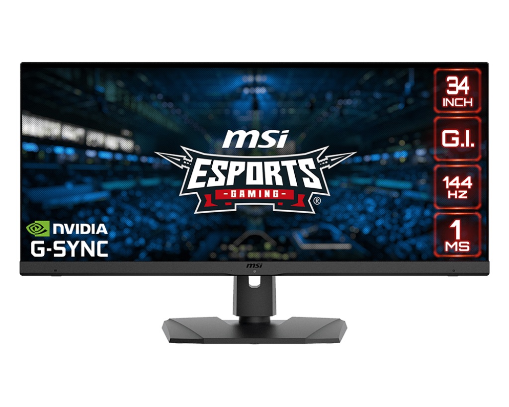 Монитор MSI OPTIX MPG341QR, 34", IPS, UWQHD 3440x1440, 144Hz, 1ms, HDR, G-Sync Compatible  