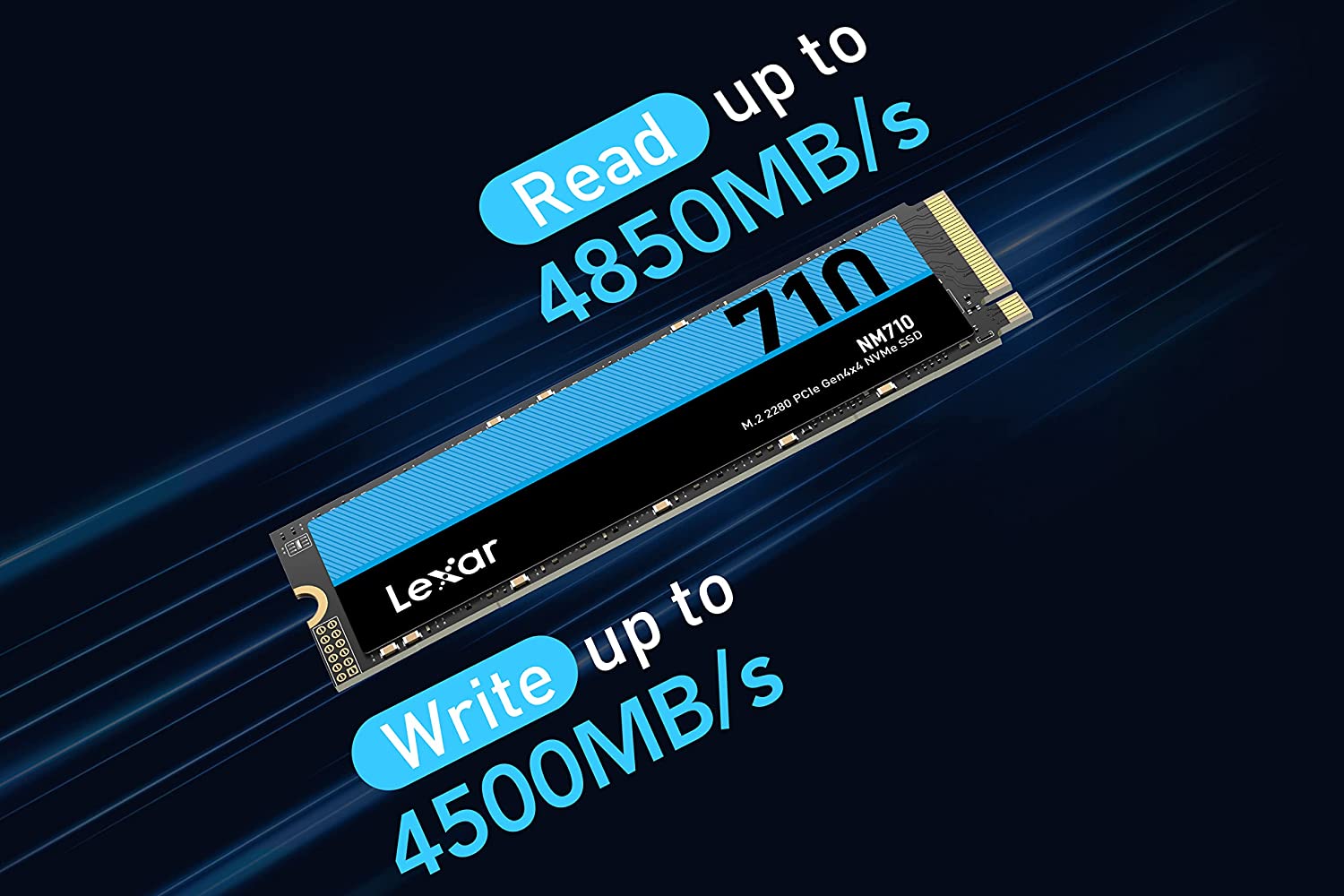 Диск SSD Lexar NM710, 2TB High Speed M.2 2280 NVMe PCIe Gen 4 x4 - LNM710X002T-RNNNG