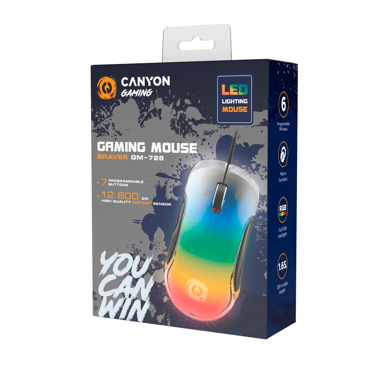 Геймърска мишка CANYON Braver GM-728 Optical Crystal Gaming Mouse