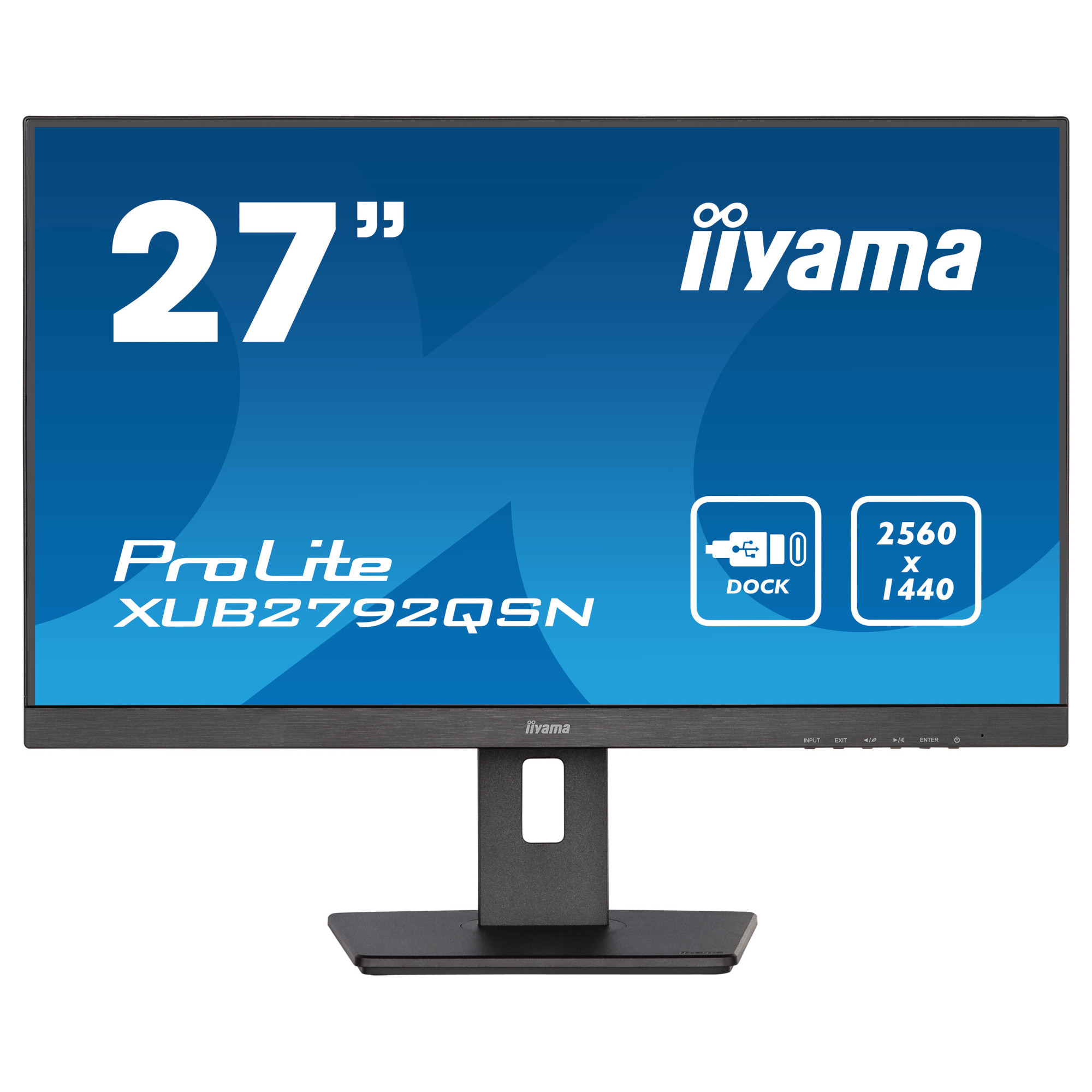 Монитор IIYAMA ProLite XUB2792QSN-B5, 27", IPS, QHD 2560x1440, 75Hz, 4ms, HDMI, DP, USB-C, LAN