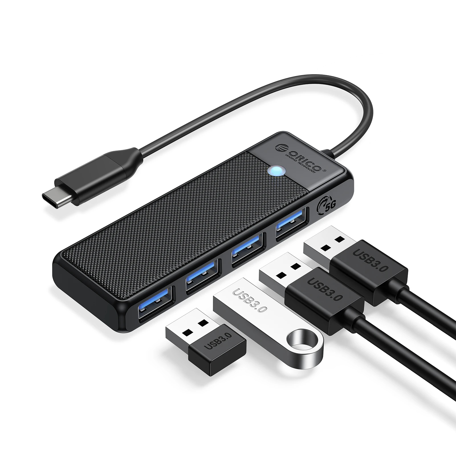 Orico διανομέας USB3.1 HUB Type-C - 4 x USB3.0 - PAPW4A-C3-015-BK