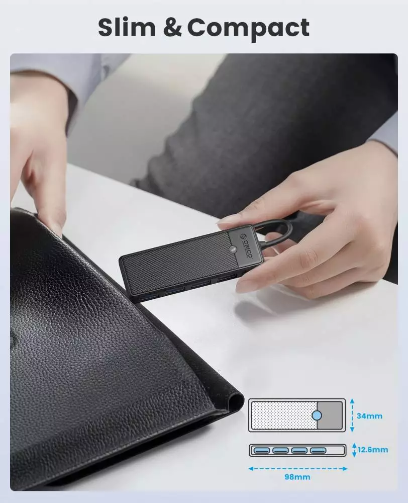 Orico διανομέας USB3.1 HUB Type-C - 4 x USB3.0 - PAPW4A-C3-015-BK