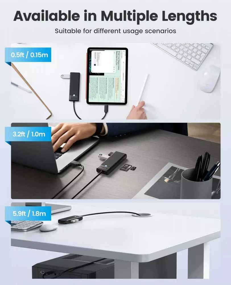 Orico хъб USB3.0 HUB White - 3 x USB3.0, SD, TF - PAPW3AT-U3-015-WH