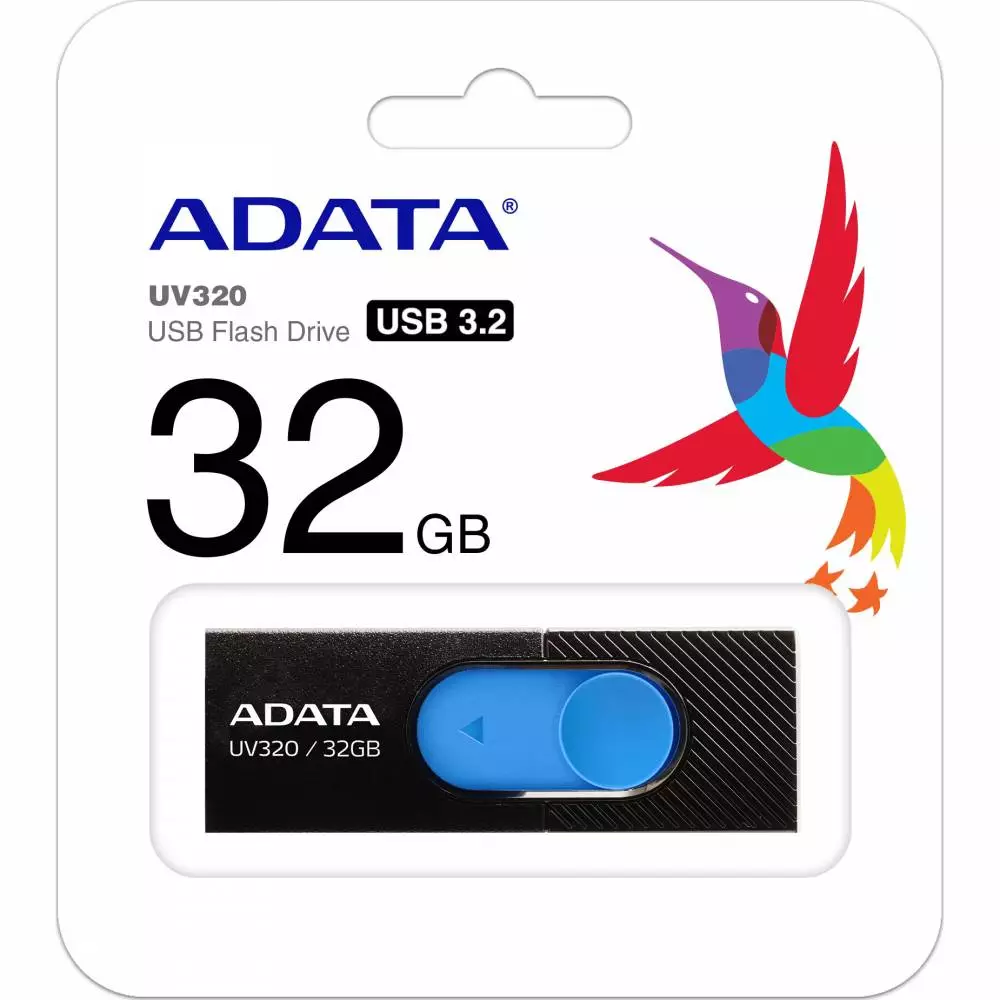 USB памет Adata UV320 32GB USB 3.2 Gen1 Black - AUV320-32G-RBKBL