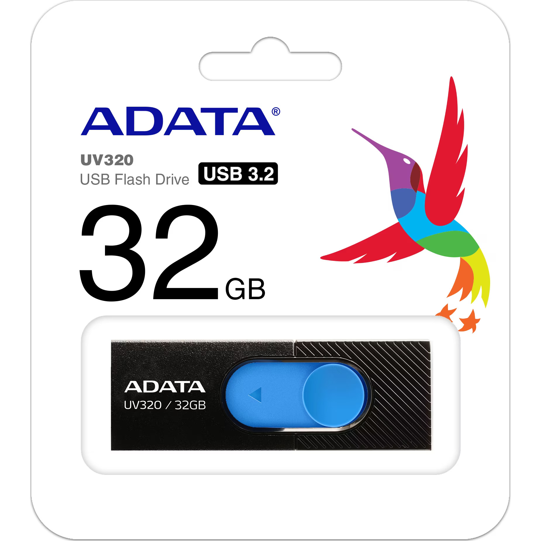 USB памет Adata UV320 32GB USB 3.2 Gen1 Black - AUV320-32G-RBKBL
