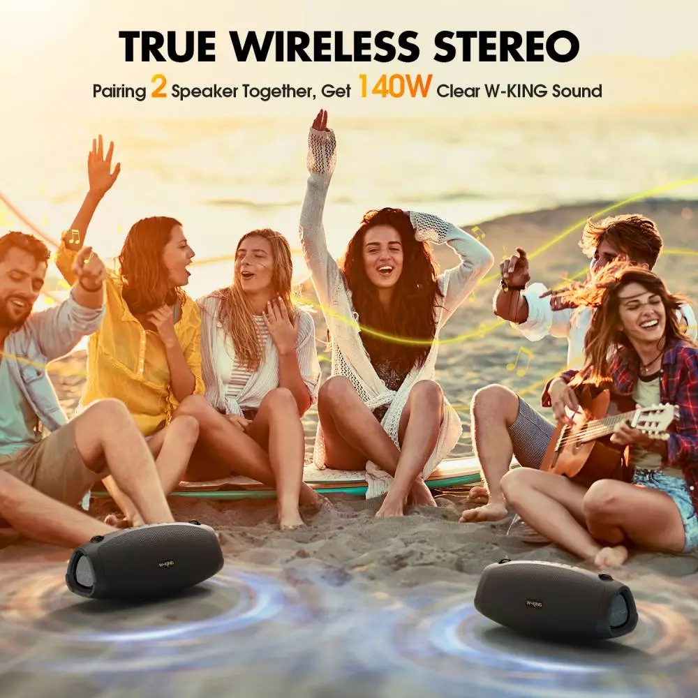 W-King Блутут мобилна колонка Bluetooth Speaker - X10 Black- 70W