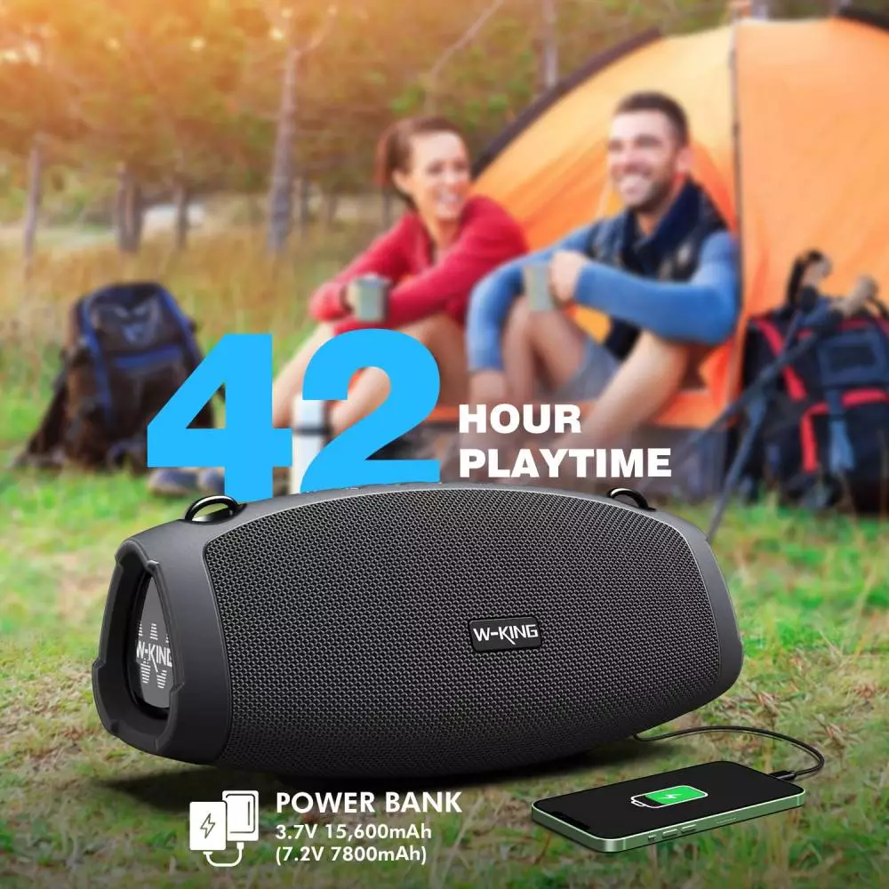 W-King Блутут мобилна колонка Bluetooth Speaker - X10 Black- 70W