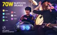 W-King Блутут мобилна парти колонка Bluetooth Party Speaker - D10 Black - 70W, Karaoke mic input, Light Show