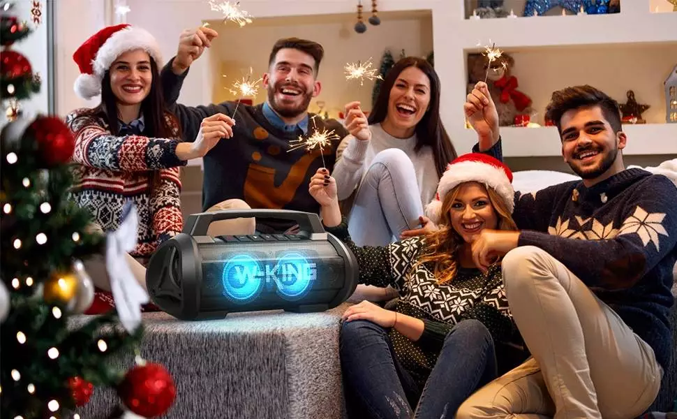 W-King Блутут мобилна парти колонка Bluetooth Party Speaker - D10 Black - 70W, Karaoke mic input, Light Show