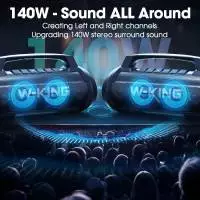 W-King Блутут мобилна парти колонка Bluetooth Party Speaker - D10 Black - 70W, Karaoke mic input, Light Show