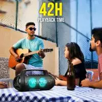 W-King Блутут мобилна парти колонка Bluetooth Party Speaker - D10 Black - 70W, Karaoke mic input, Light Show