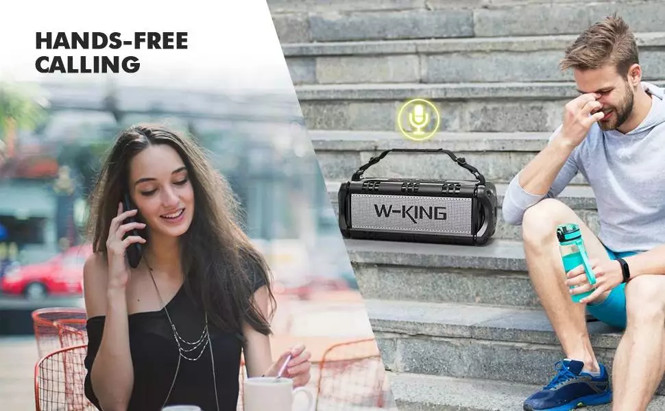 W-King Блутут мобилна колонка Bluetooth Speaker - D8 Black - 50W