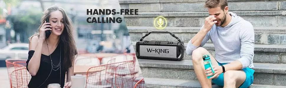 W-King Блутут мобилна колонка Bluetooth Speaker - D8 Black - 50W