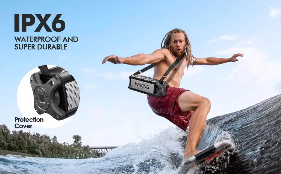W-King Блутут мобилна колонка Bluetooth Speaker - D8 Black - 50W
