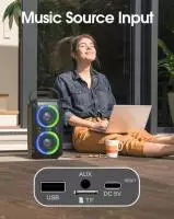 W-King Блутут парти колона Bluetooth Party Speaker - T9 Black - 80W, Wireless Microphone, Karaoke