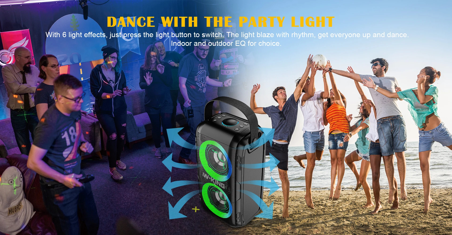 W-King Блутут парти колона Bluetooth Party Speaker - T9 Black - 80W, Wireless Microphone, Karaoke