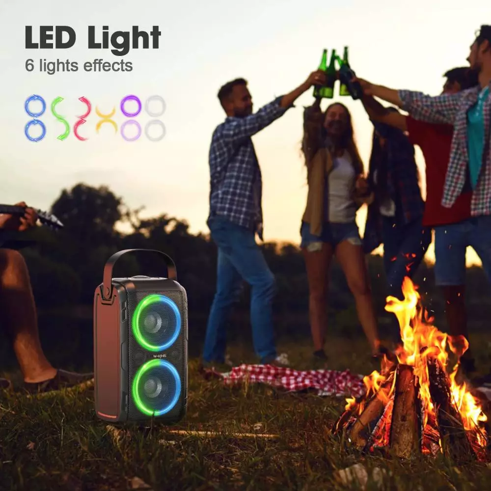 W-King Блутут парти колона Bluetooth Party Speaker - T9 Black - 80W, Wireless Microphone, Karaoke
