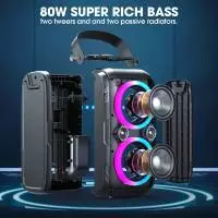 W-King Блутут парти колона Bluetooth Party Speaker - T9 Black - 80W, Wireless Microphone, Karaoke