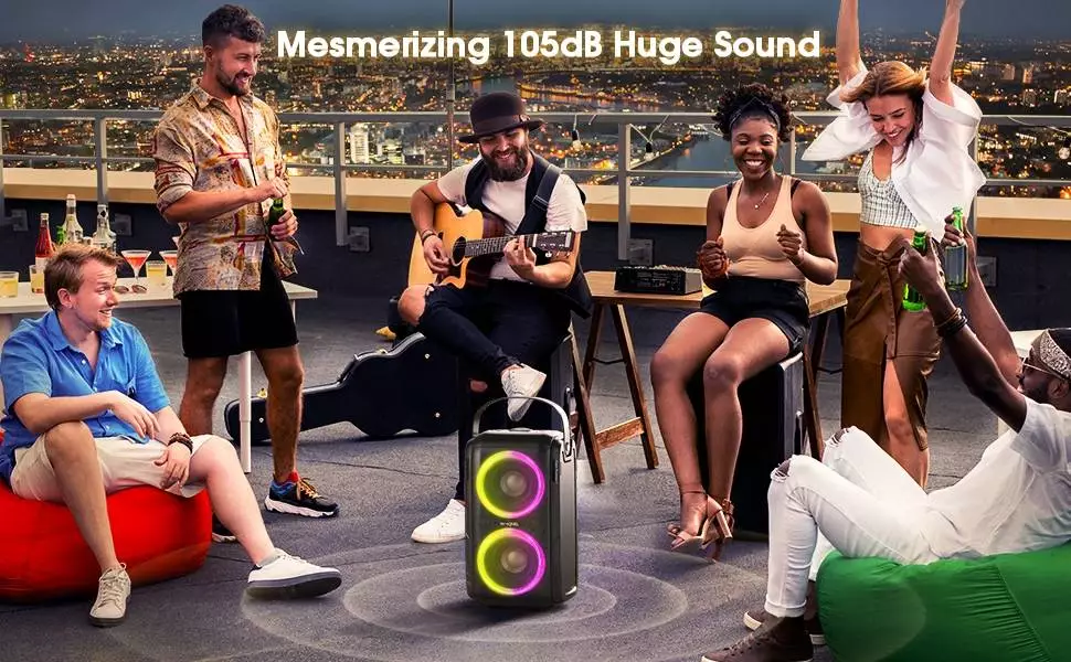 W-King Блутут парти колона Bluetooth Party Speaker - T9 Black - 80W, Wireless Microphone, Karaoke