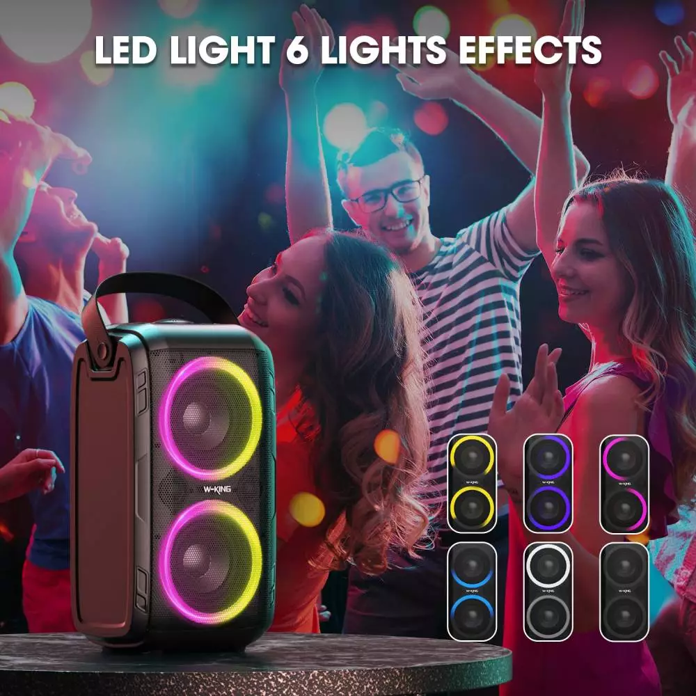 W-King Блутут парти колона Bluetooth Party Speaker - T9 Black - 80W, Wireless Microphone, Karaoke
