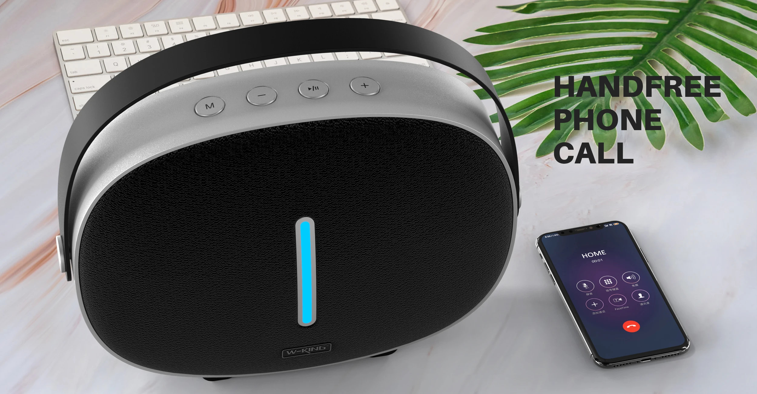 W-King Блутут мобилна колонка Bluetooth Speaker - T8 Black - 30W, Deep Bass