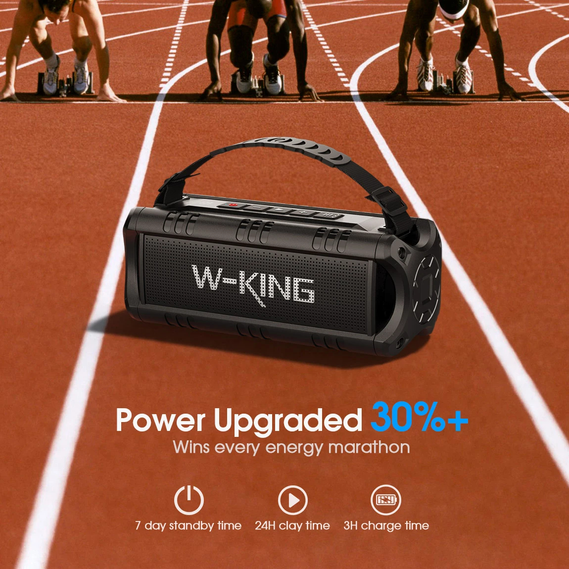 W-King Блутут мобилна колонка Bluetooth Speaker - D8 Mini Black - 30W