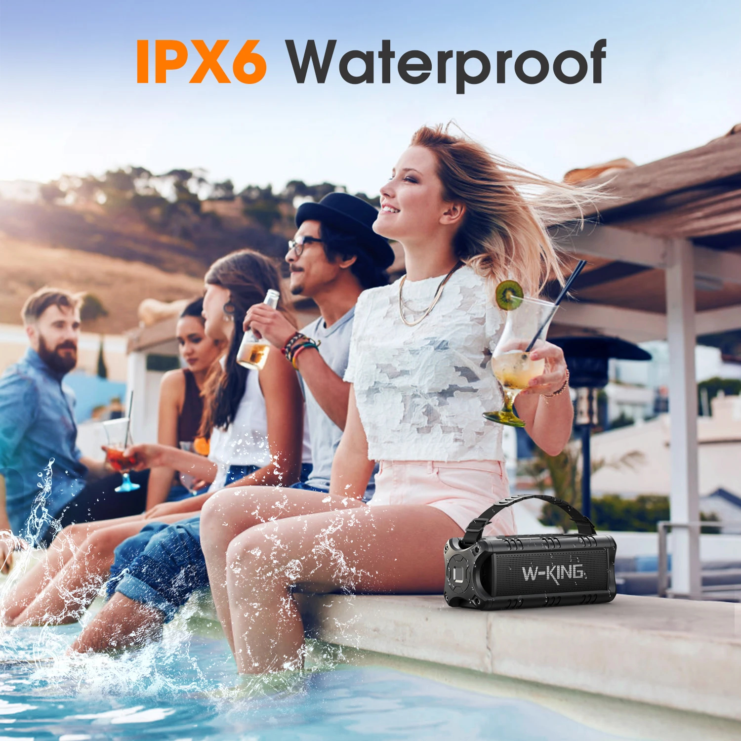 W-King Блутут мобилна колонка Bluetooth Speaker - D8 Mini Black - 30W