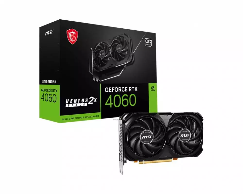 Видео карта MSI GeForce RTX 4060 VENTUS 2X BLACK 8G OC - 912-V516-004