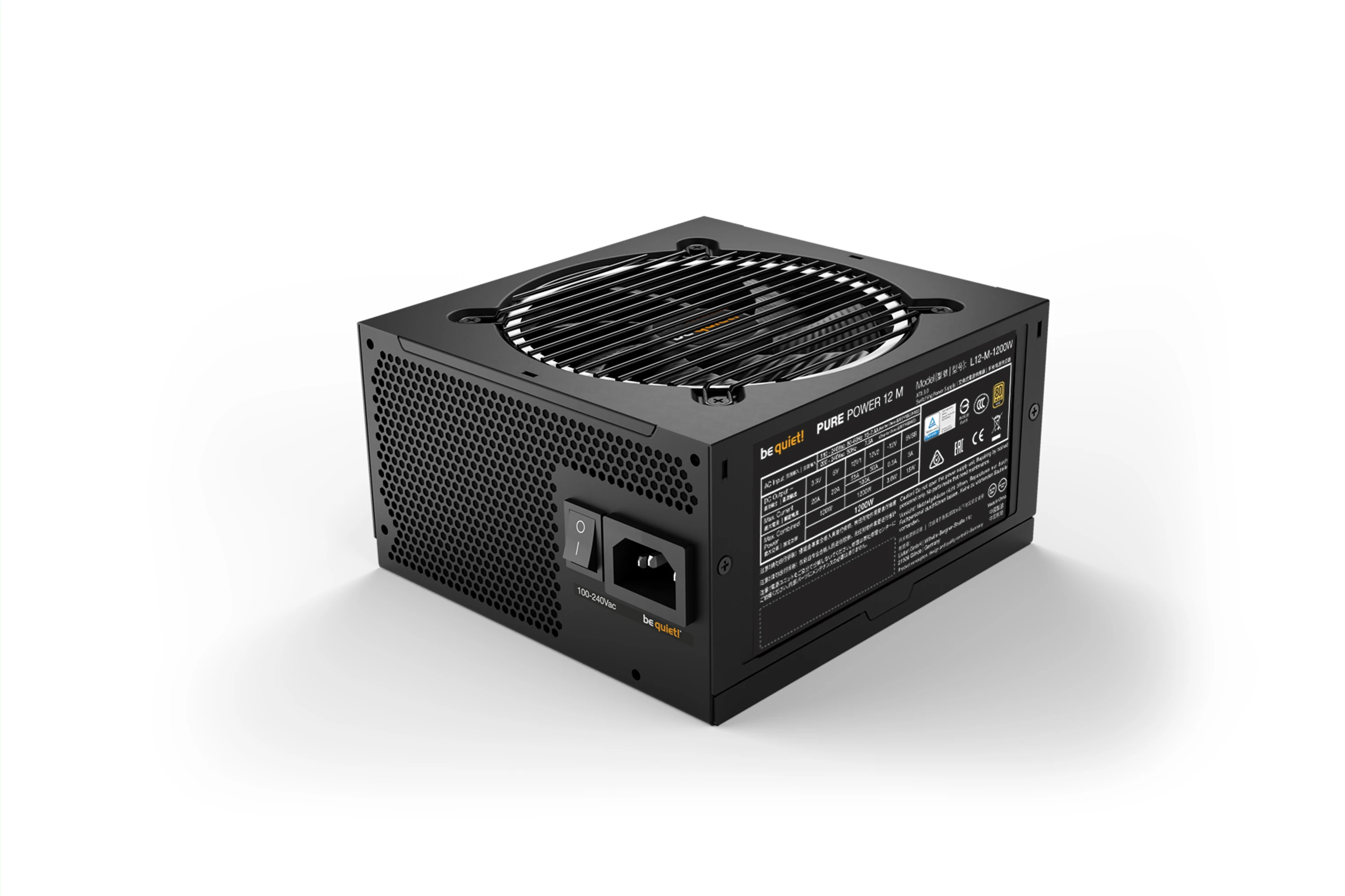 Захранване be quiet! Pure Power 12 M 1200W PSU ATX 3.0, PCIe Gen5 12VHPWR - BN346