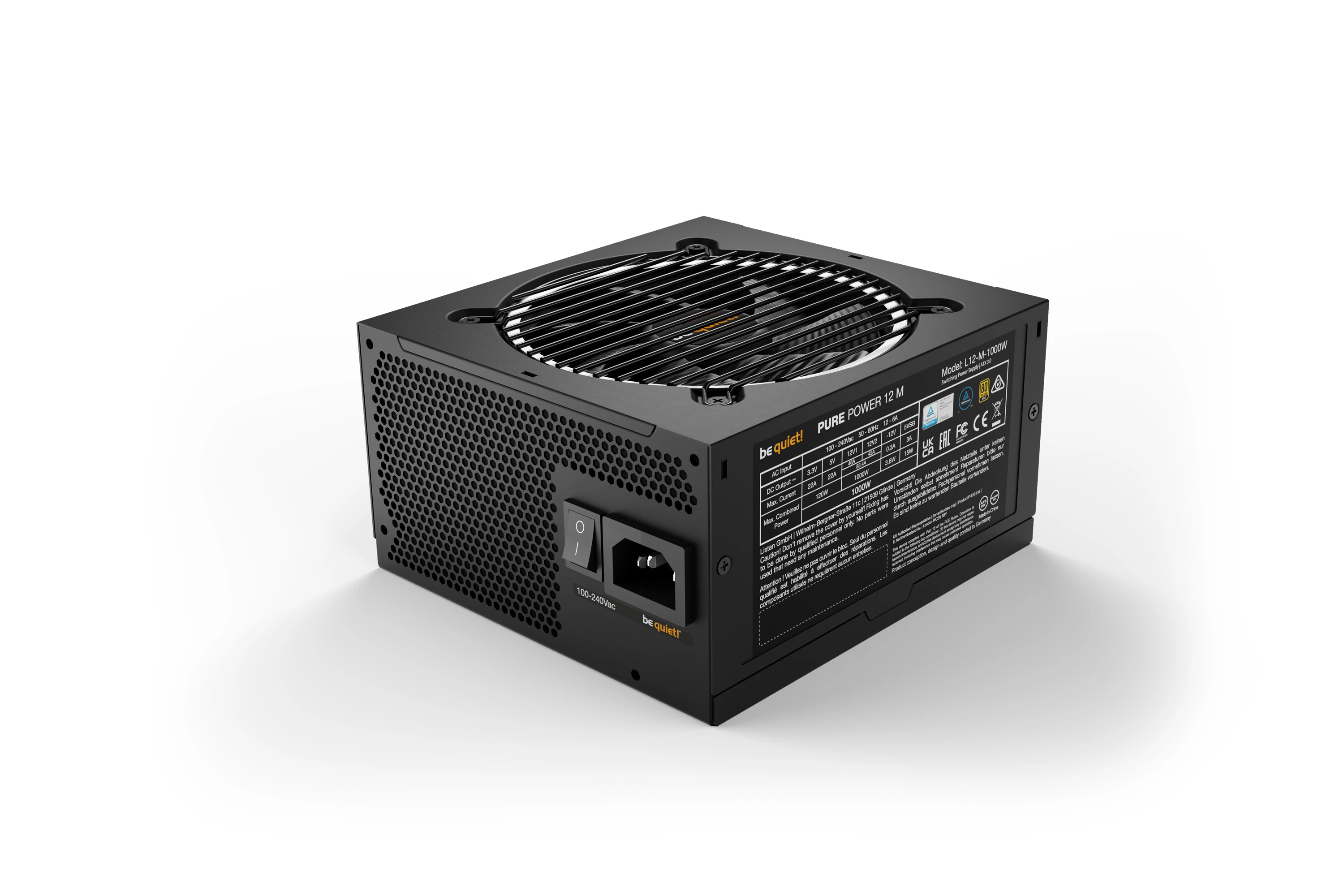 Захранване be quiet! Pure Power 12 M 1000W PSU ATX 3.0, PCIe Gen5 12VHPWR - BN345
