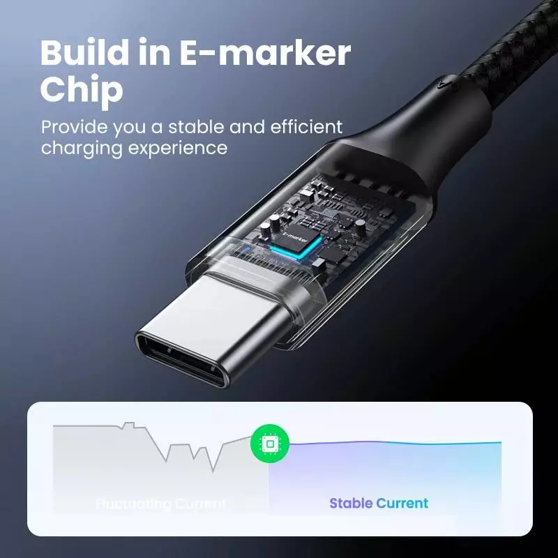 Ugreen кабел USB 2.0 Type-C М/М US316, 100W, 5A, 3m - 90120