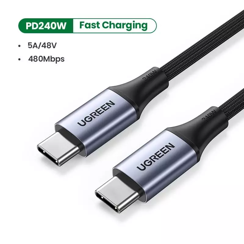 Ugreen кабел USB 2.0 Type-C М/М US535, 240W, 5А, 2m - 90440