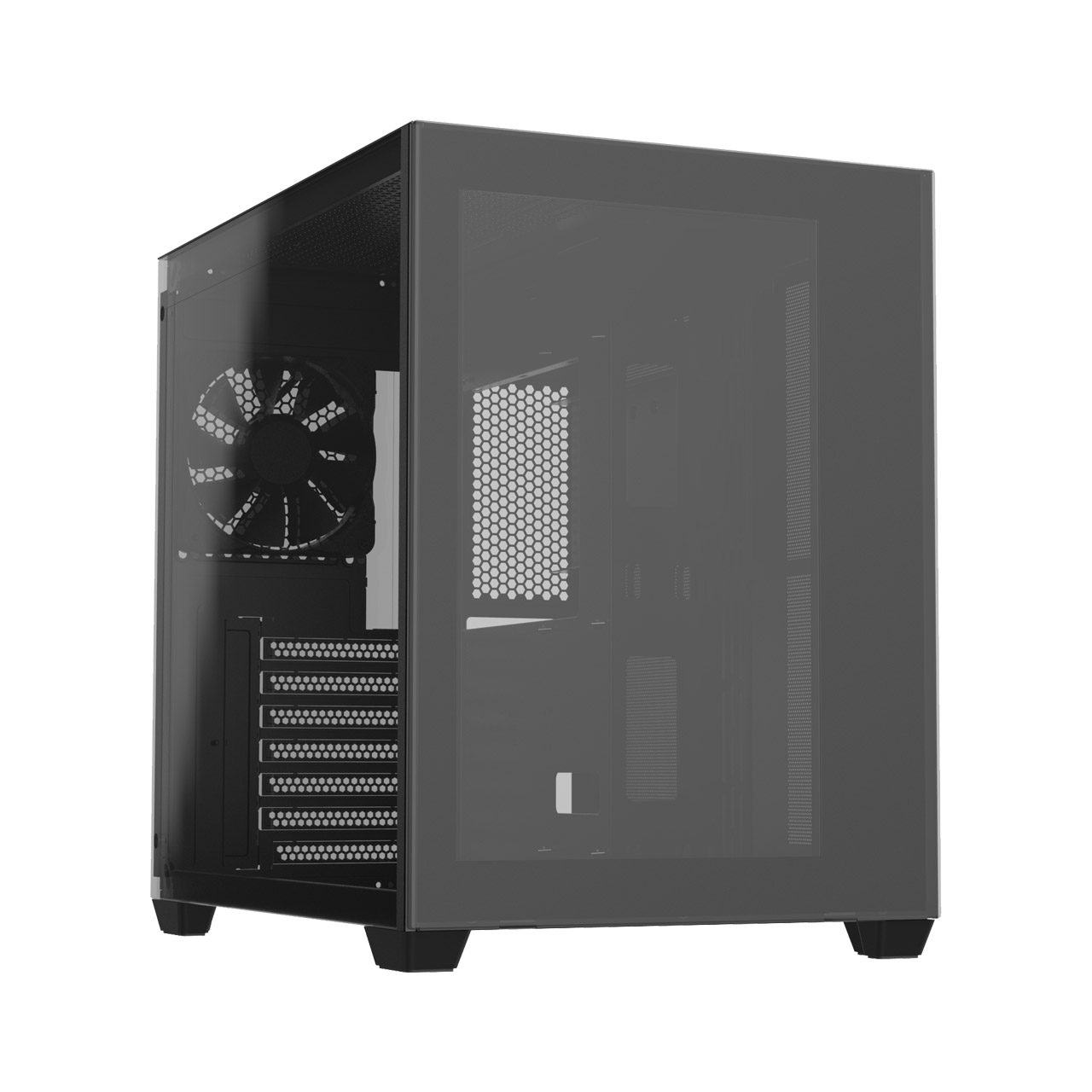 Кутия FSP CMT380B Black TG, ATX Mid Tower, Черна