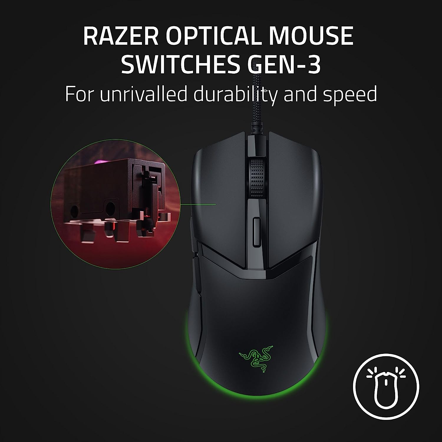 Геймърска мишка Razer Cobra Gaming Optical Mouse Switches Gen-3 Chroma - RZ01-04650100-R3M1 