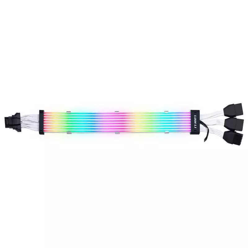 Удължителен RGB кабел Lian-Li Strimer Plus V2, 16-Pin 12VHPWR към 3x8-Pin за RTX 40-та серия, 108 LED