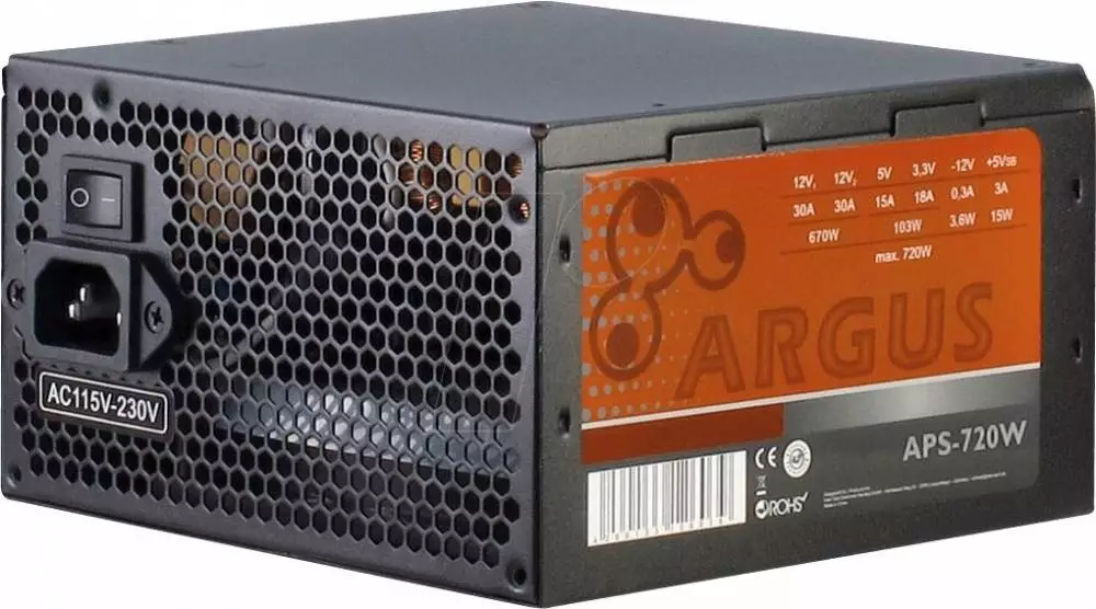 Захранване Inter Tech Argus APS-720W, 720W, ATX, 80 Plus PSU
