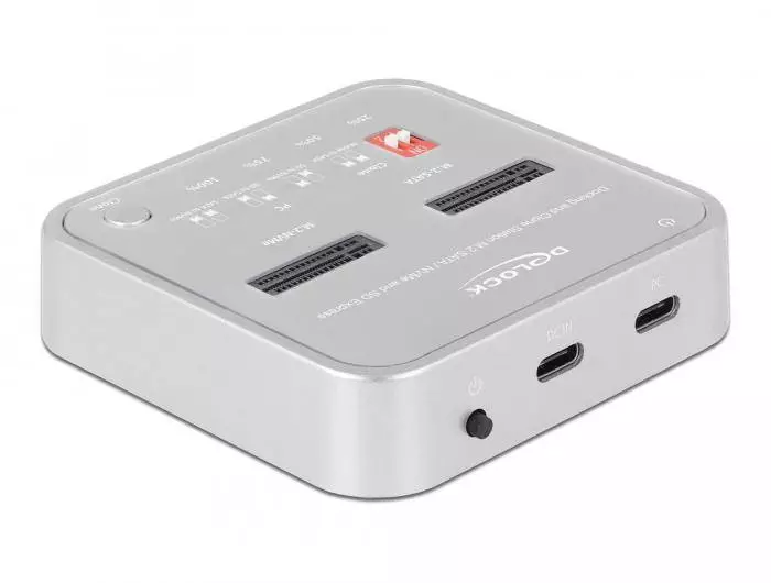 Докинг станция Delock 1 x M.2 NVMe SSD + 1 x M.2 SATA SSD, SD Express Card Reader, Клониране