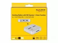 Докинг станция Delock 1 x M.2 NVMe SSD + 1 x M.2 SATA SSD, SD Express Card Reader, Клониране